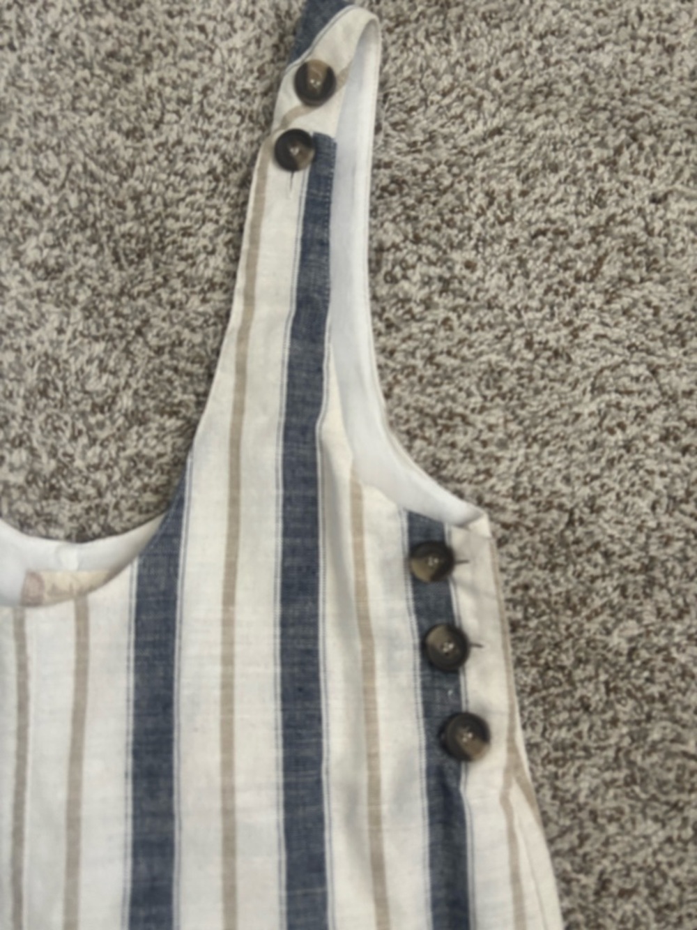 Altar’d State Striped Mini Overall Dress Adjustable Straps Size Small - Picture 2 of 5